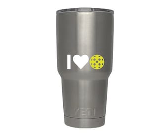 I Heart Pickleball Decal - Water Bottle & Tumbler Vinyl Decal