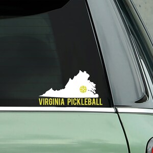 Virginia Pickleball Decal - Vinyl Decal - Bumper Sticker - Computer Sticker - Pickleball Gifts - Virginia Decal