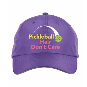Pickleball Hair Don&#39;t Care Embroidered Performance Hat
