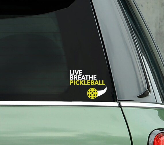 Live Breathe Pickleball Decal - Car Bumper Sticker - Pickleball Gear