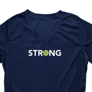 Strong Women&#39;s Pickleball T-Shirt: Performance V-Neck