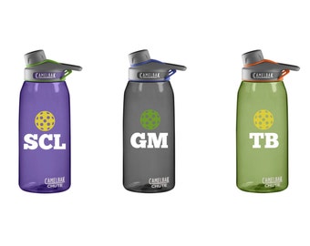 Monogram Pickleball Decal: Custom Water Bottle Sticker