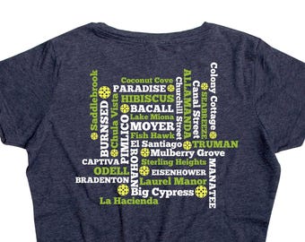 Camiseta de Pickleball: The Villages Florida, camiseta vintage jaspeada