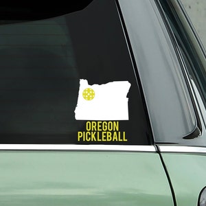 Oregon Pickleball Decal - Vinyl Sticker - Bumper Sticker - Pickleball Gifts - Computer Sticker - Oregon Decal