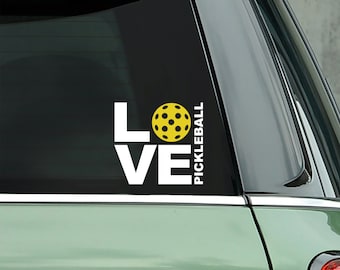 LOVE Pickleball Decal: Car Bumper Sticker, Laptop Decal
