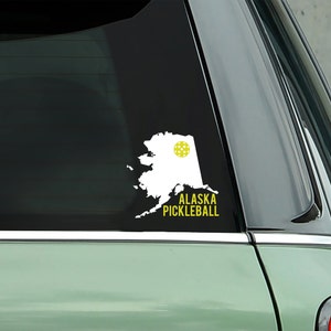 Alaska Pickleball Decal - Vinyl Sticker - Bumper Sticker - Pickleball Gifts - Computer Sticker - Oregon Decal