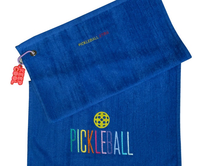 Pickleball  Embroidered Towel - 100% Cotton Athletic towel - Pickleball towel - Pickleball Gift