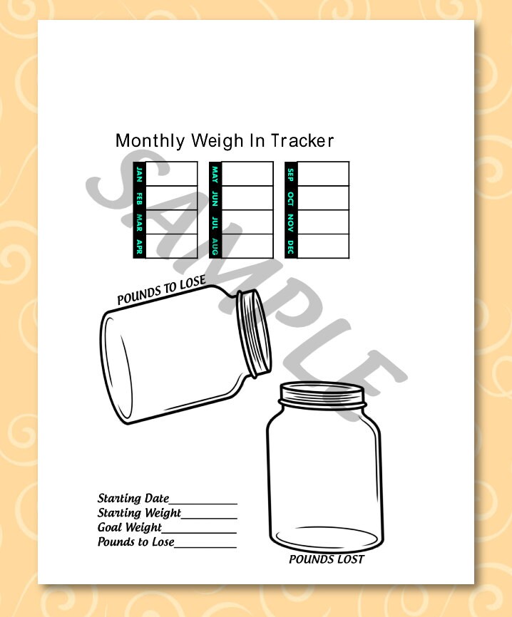 Weight Lost Mason Jar Tracker // Erin Condren // Happy Planner Etsy
