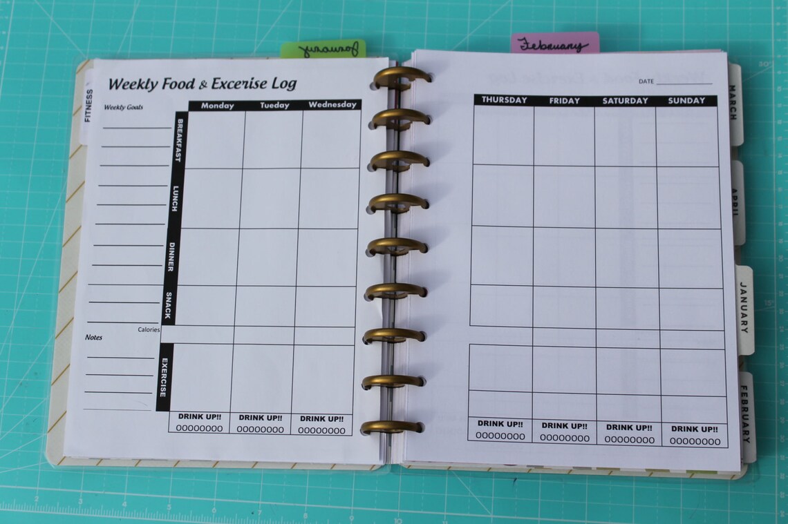 Happy Planner Fitness Planner Weekly Insert Instant Printable - Etsy