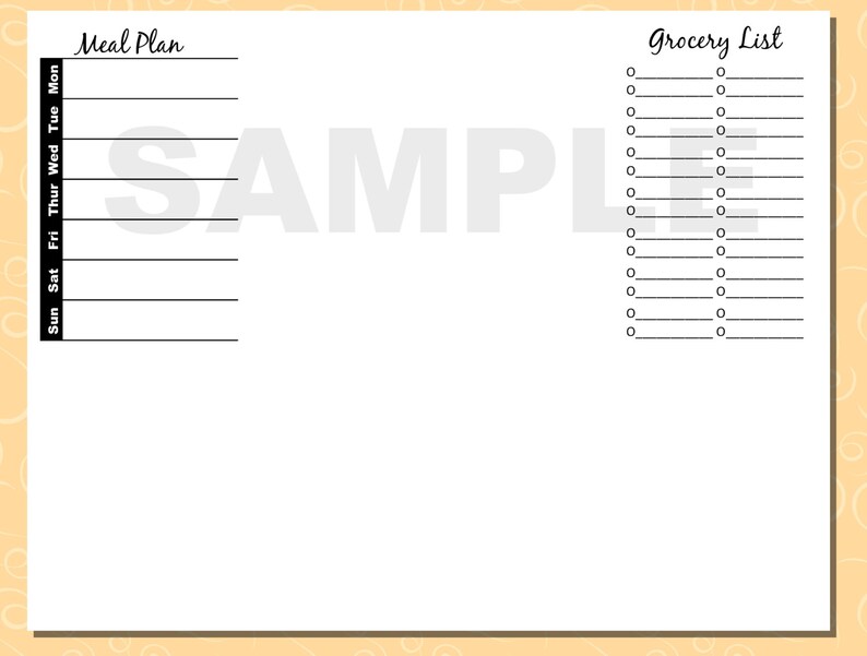 Meal Plan/grocery List LV PM Agenda//filofax Pocket//kikki K Small