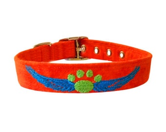 Embroidered Custom Angel Paw Dog Collar