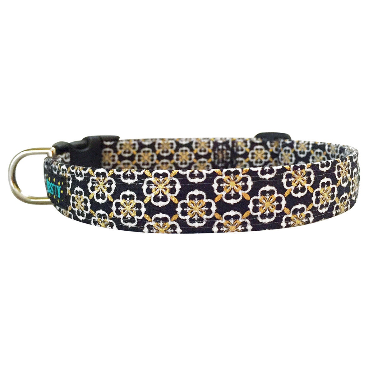 Black and Gold Pet Collar Adjustable Dog Collar Male Dog Etsy