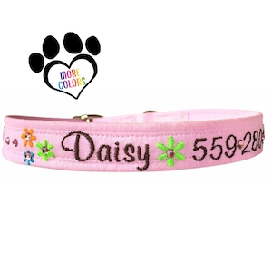 Personalized dog collar - Embroidered pet collar with name and phone number -  Custom Dog Collar - Pet ID Collar - Boy Collar - Girl Collar