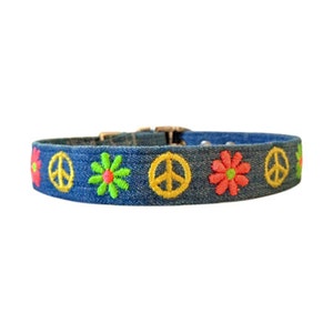 Embroidered Custom Peace Doggie Dog Collar
