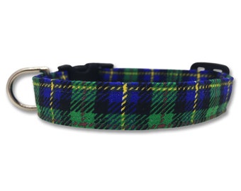 green plaid dog collar, new puppy gift, Christmas gifts for dogs, tartan dog collar, boy dog accessories, extra small dog collar pitbull mom