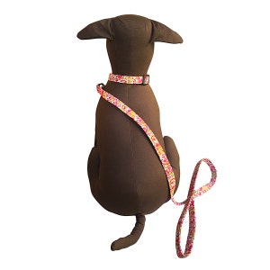 Pink Flowers Fabric Dog Collar, Puppy Collar, Handmade Dog Collar, Custom Dog Collar, Dog Accessory, Cute Dog Collar, Designer Dog Collar image 3