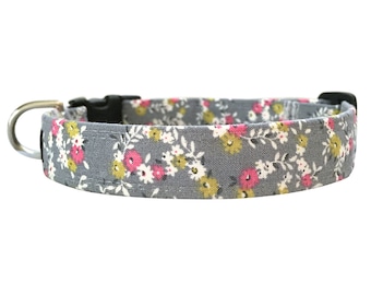 Floral Fabric Dog Collar, Puppy Collar, Handmade Dog Collar, Custom Dog Collar, Dog Accessory, Cute Dog Collar, Designer Dog Collar