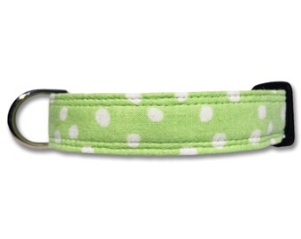 lime green polka dot dog collar, Christmas gifts for dogs, kitten collar, pug collar, dachshund gifts, new dog gift, pet collar dog birthday