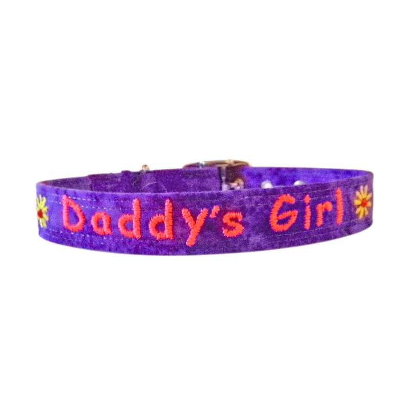 Embroidered Custom Daddy's Girl Dog Collar Etsy