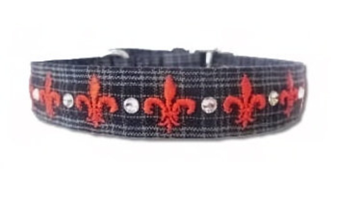 Fleur De Lis Dog Collar Custom Dog Collar Custom Male Dog Collar Royal