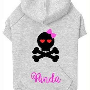 Personalized Dog Hoodie Skull and Crossbones