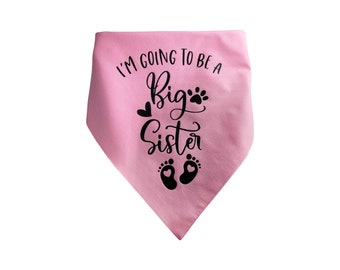 Baby announcement Dog bandana, Sister announcement, Animal neckwear, dog scarf, Custom dog bandana