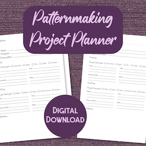 Printable Patternmaking Project Planner Pages in US Letter and A4 Sizes ...