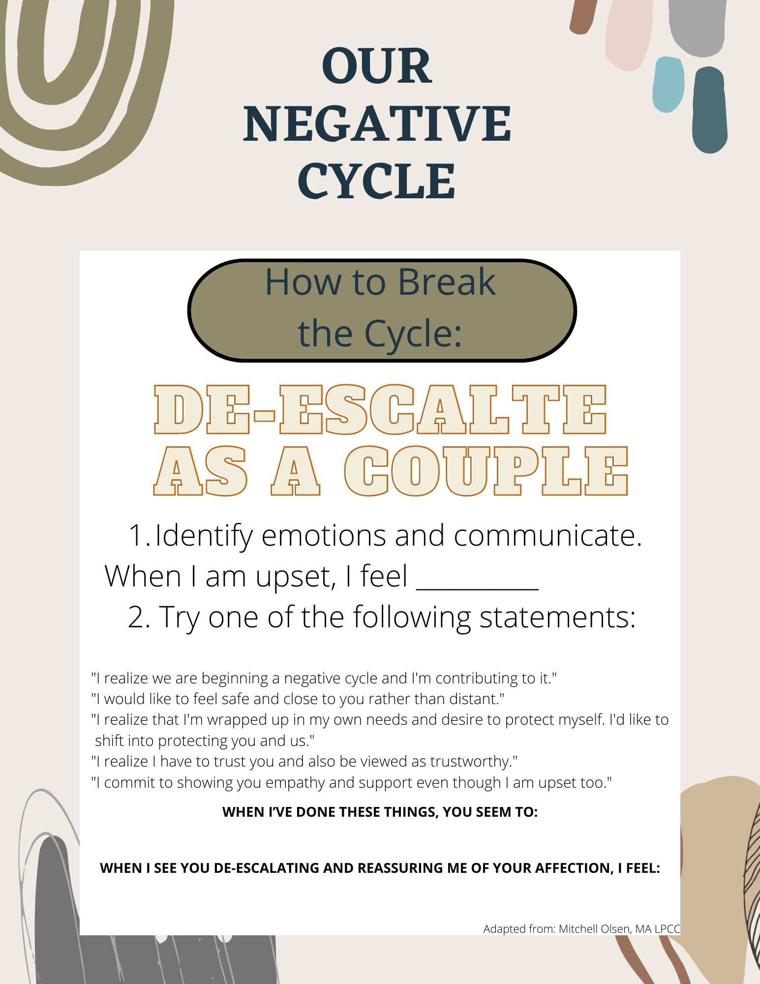 Emotionally Focused Therapy Our Negative Cycle Couples Counseling ...