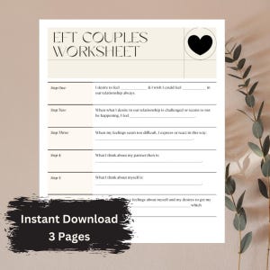 Emotionally Focused Therapy Our Negative Cycle Couples Counseling Worksheet