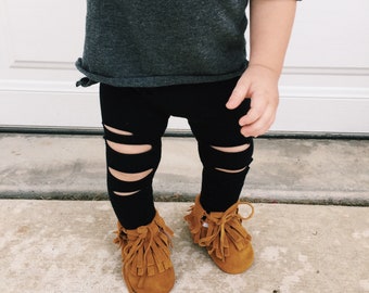 Kids leggings // toddler leggings // edgy clothes // baby leggings // kids leggings // trendy // ripped leggings // kids ripped leggings