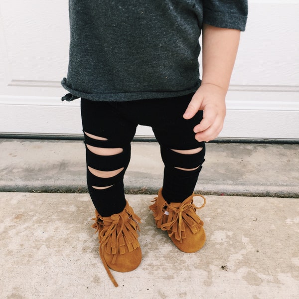 Kids leggings // toddler leggings // edgy clothes // baby leggings // kids leggings // trendy // ripped leggings // kids ripped leggings