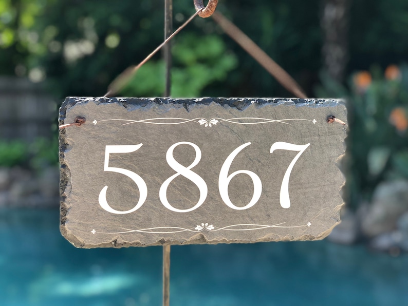 address plaque number sign plaque for house home sign personalized while number plate street outdoor mailbox hanging costum name slate yard door black porch bronze stone customized decor handcrafted customizable housewarming handmade adress sighn