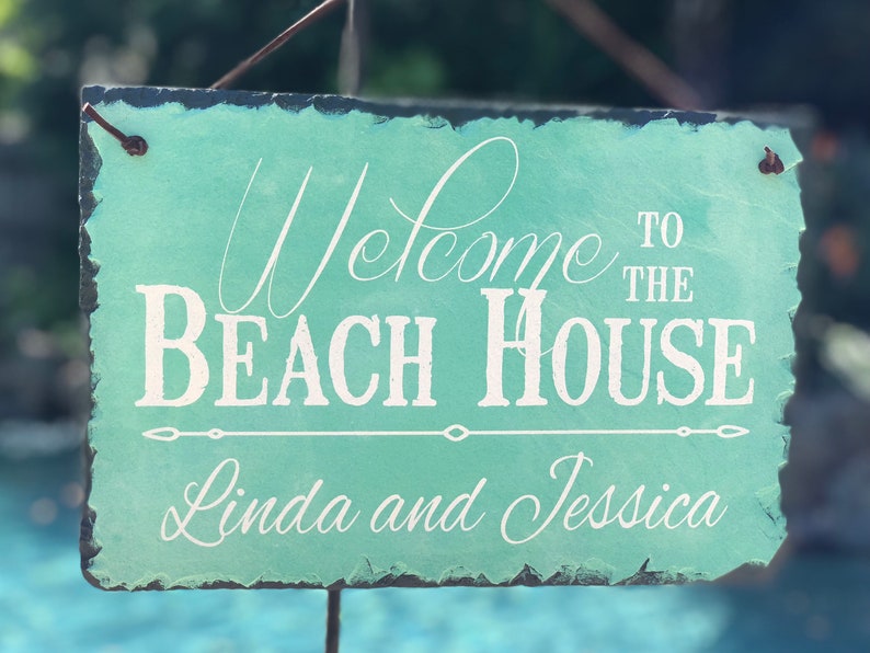 to the Beach House Sign. Personalized Sign. Beach Etsy