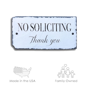 No Soliciting Sign, No soliciting Plaque, No Soliciting Slate Sign, No Soliciting Slate Plaque, No Soliciting House Sign Outdoor Sign