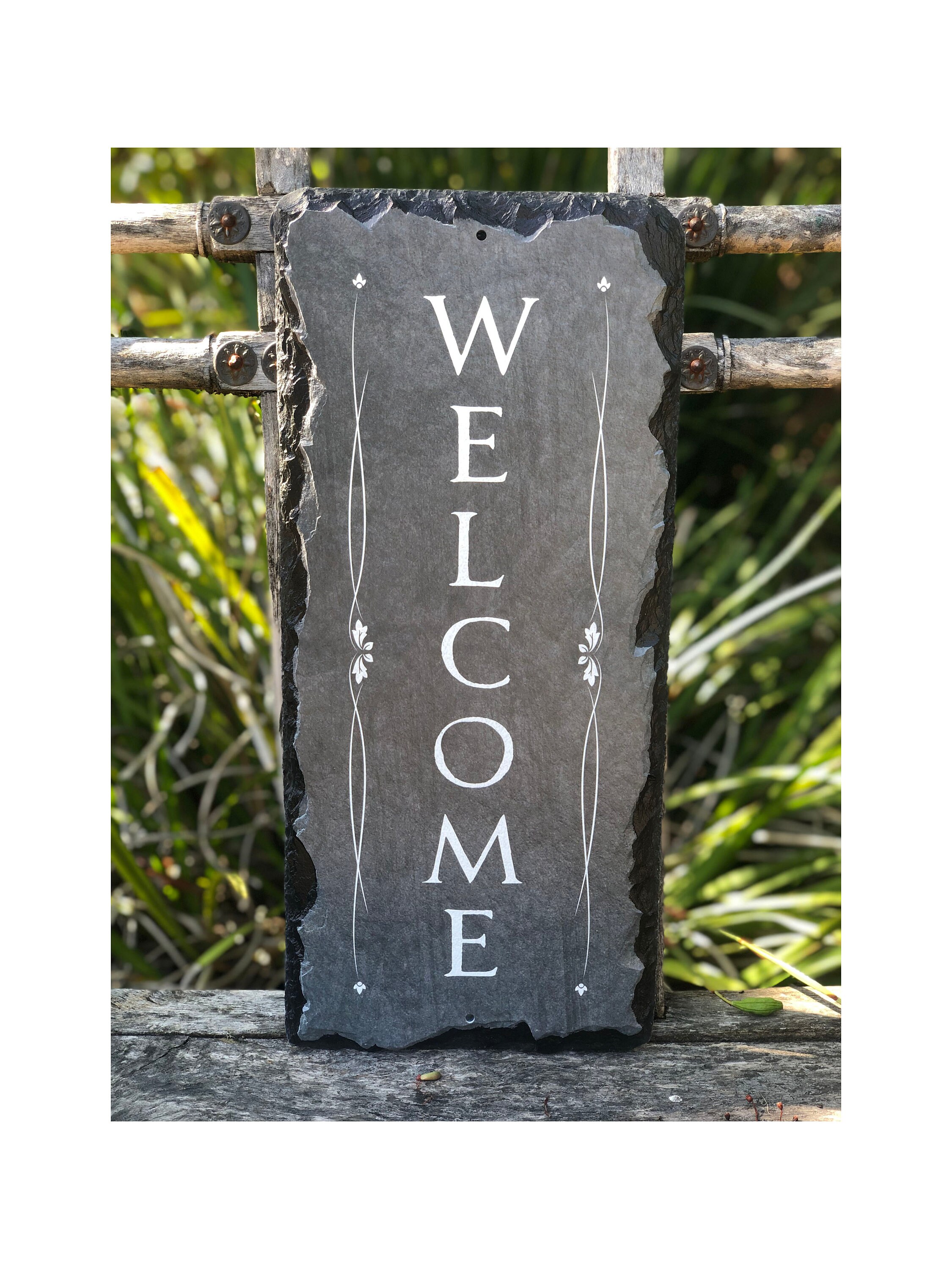 Reception Slate Signs Handcrafted Slate Welcome Sign, Weatherproof Outdoor Plaque - Etsy