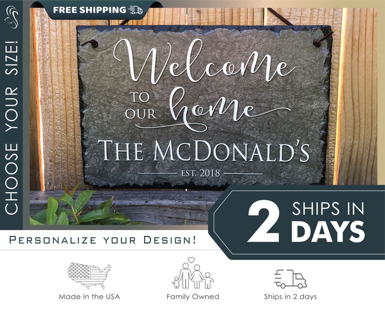 Outdoor Sign Slate Family Sign Outdoor Sign Etsy