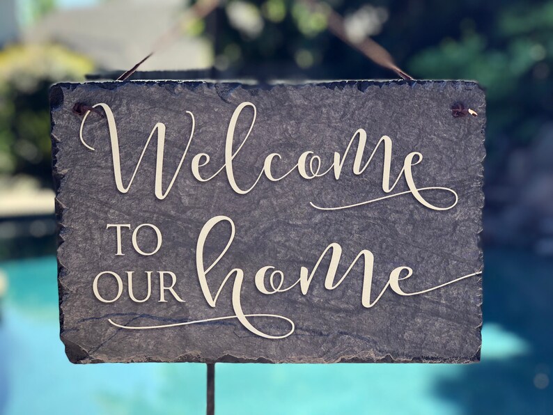 Welcome to Our Home Sign Slate Welcome Sign Welcome to Our | Etsy