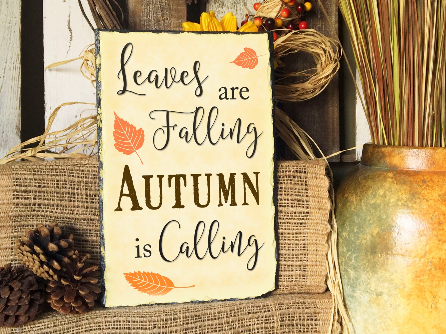 Leaves are Falling Autumn is Calling Fall sign Fall Plaque Etsy