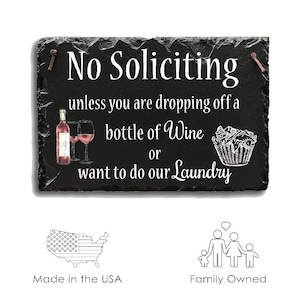 No Soliciting Sign, No soliciting Plaque, No Soliciting Slate Sign, No Soliciting Slate Plaque, No Soliciting House Sign, Outdoor Sign