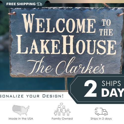 Lake House Sign. Personalized Sign. Lake House Decor. Outdoor Etsy