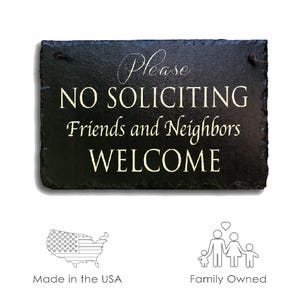 No Soliciting Sign, No soliciting Plaque, No Soliciting Slate Sign, No Soliciting Slate Plaque, No Soliciting House Sign, Outdoor Sign