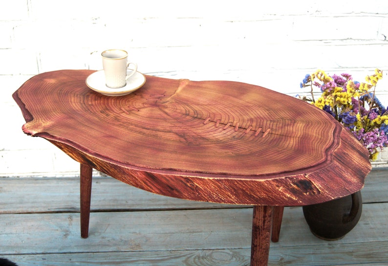 Natural Wood Slab Coffee Table Live Edge Tree Stump Table Rustic Accent Table Acacia Burl Desk Log Cabin Furniture Wedding Birthday Gift Him Coffee End Tables Home Living Minyamarket Com