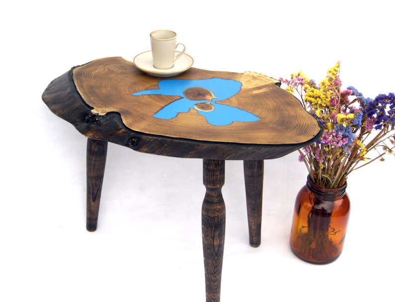 Live Edge Wood Slab Coffee Table Epoxy Table Resin River Desk Small Rustic Natural Wood Table Tree Stump Acacia Burl Table Accent Log Table Home Living Living Room Furniture Kientructhanhdat Com