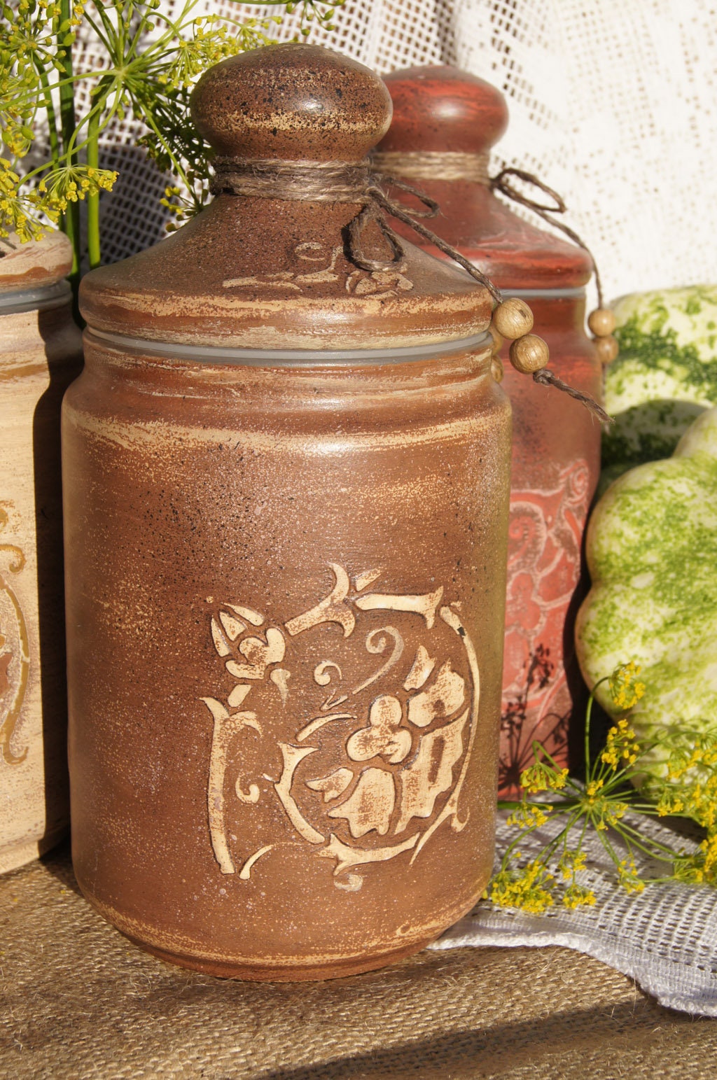 Set of 3 Glass Kitchen Canisters Rustic Canisters Set French Etsy Canada