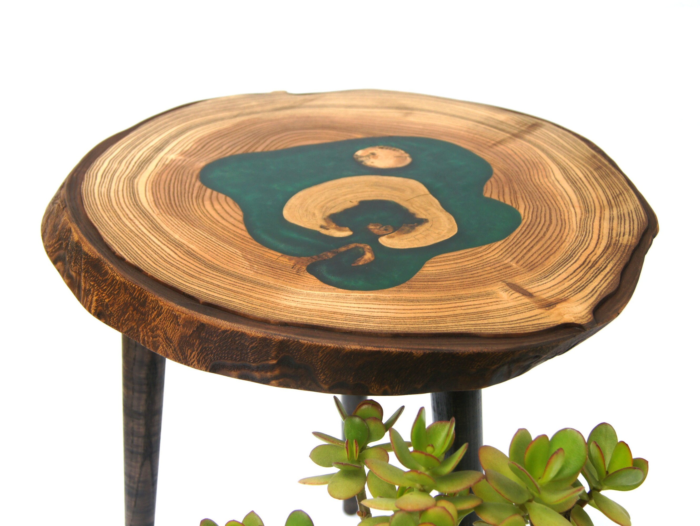 Small live edge wood slab coffee table Ash wood side table Etsy