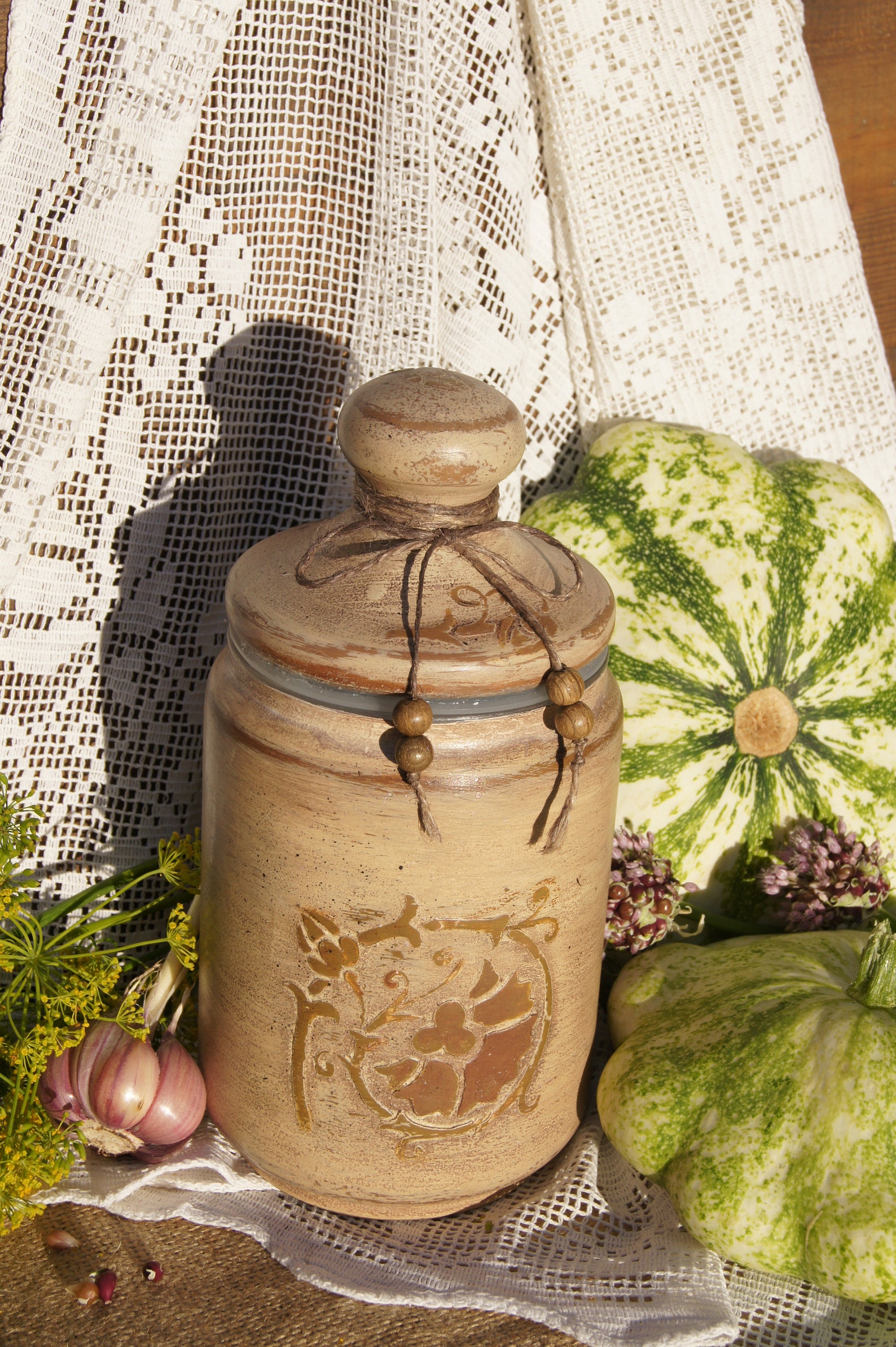 Set of 3 Glass Kitchen Canisters Rustic Canisters Set French Etsy