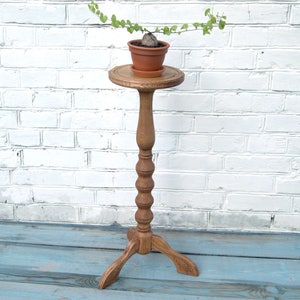 Tall oak wooden plant stand indoor large hardwood plant stand Flower pot stand Wood planter stand Mid century Modern holder Wood fern stand