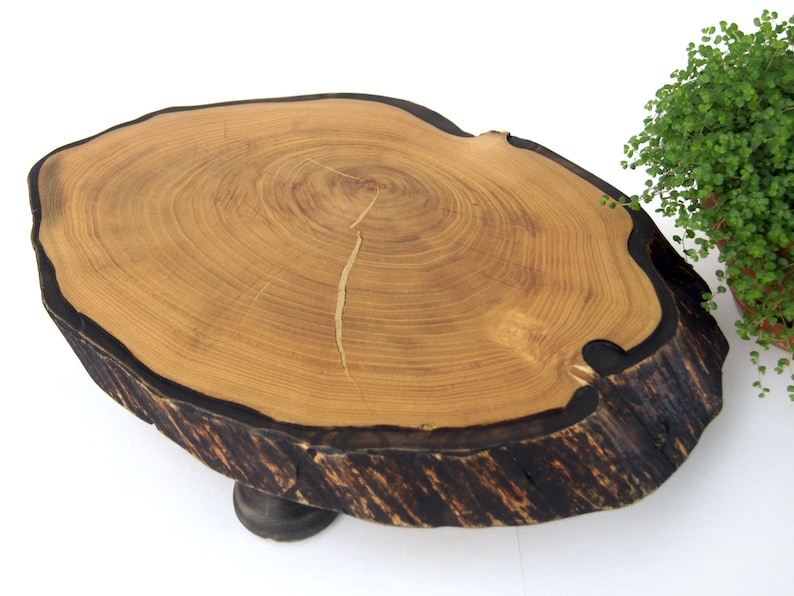 Bonsai Display Stand Live Edge Wood Crystal Figurine Stand Etsy