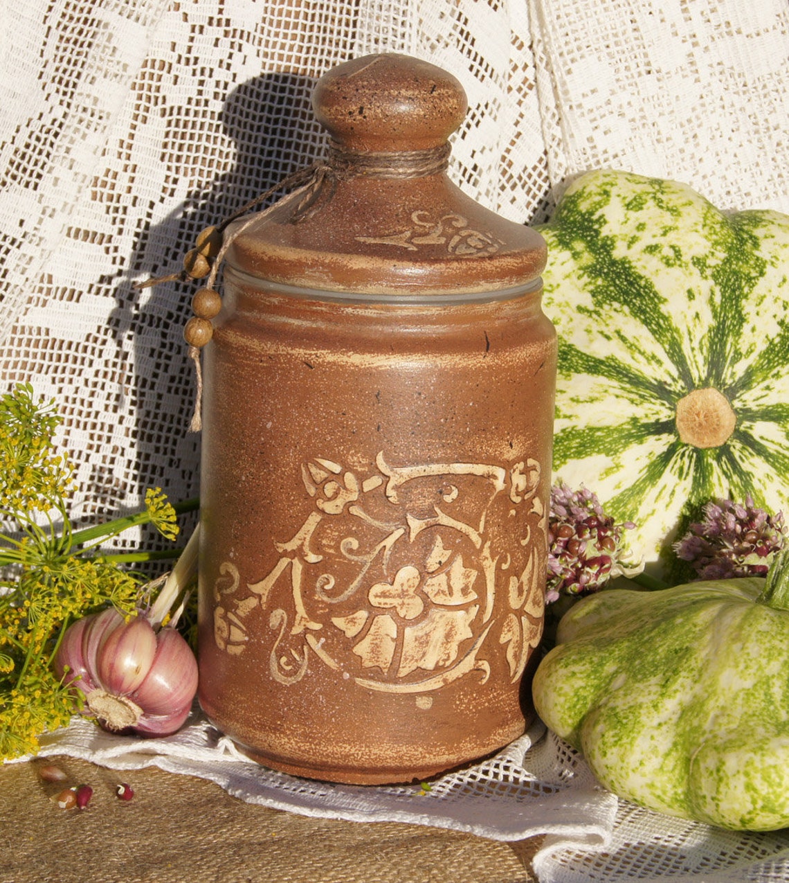 Set of 3 glass kitchen canisters Rustic canisters set French Etsy