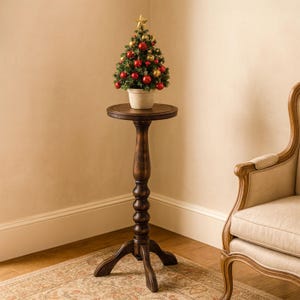 Hoher Blumentopfständer aus Holz, Blumentopfständer aus Holz für den Innenbereich Rustikaler Farnständer Blumentopfhalter Cottage Chic Eichenständer